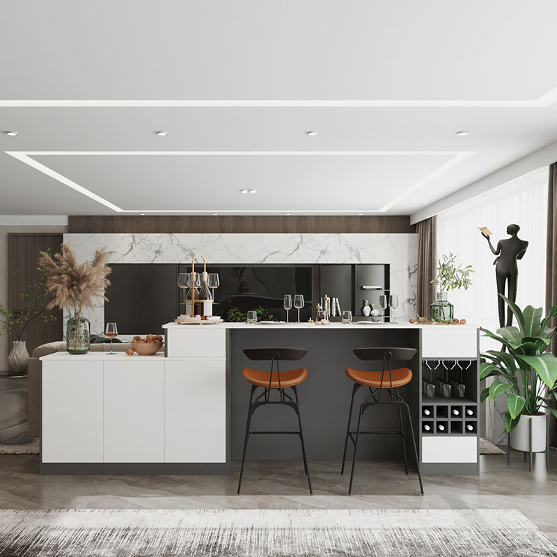 横厅沙发靠背柜隔断吧台一体后背柜简约现代家用客餐厅岛台储物柜