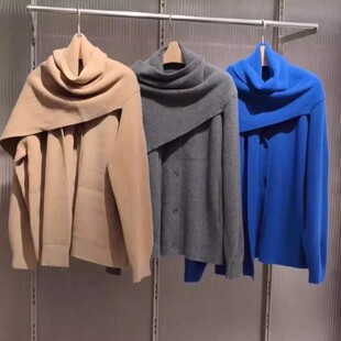 [现货速发]江南同款26冬新厚款斗篷披肩慵懒风绵羊毛衫5P0312660