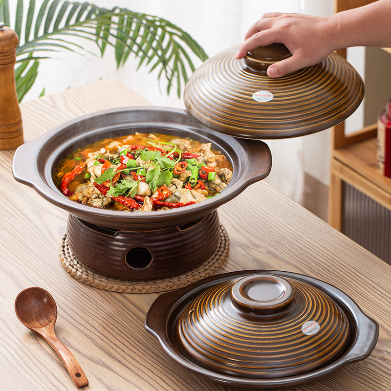 酒店特浅干锅焗菜海鲜砂锅商用耐高温干烧不裂酒精加热煤气电陶炉