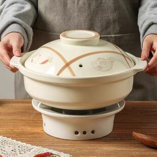 火锅汤锅专用砂锅酒精加热炉干烧不裂电陶炉平底商用炖煲白色家用