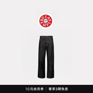 复古手缝针不掉色原牛牛仔裤 cavempt美式 显瘦直筒裤 5折现货