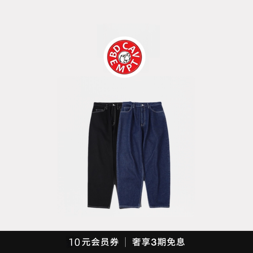 [5折现货]BD CAVEMPT宽松简约立体剪裁原色丹宁休闲复古牛仔裤