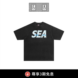 【BD CAVEMPT】小众潮牌 SEA 木村拓哉破裂海浪字母短袖T恤 情侣