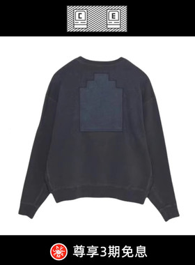 【现货】LIFE CAVEMPT日系潮牌CE水洗深灰色宽松圆领套头刺绣卫衣