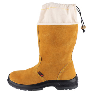 新款老矿长反绒牛皮防砸耐磨耐油耐酸碱高筒安全靴油田专用工作靴