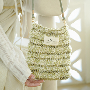 暮色｜手混线丝带包毛线手工diy材料包钩针编织包礼物钩织原创