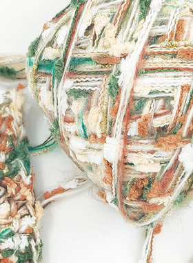 暮色｜特色手混线70圣诞#4-5mm钩针棒针毛线手工编织钩织diy围巾