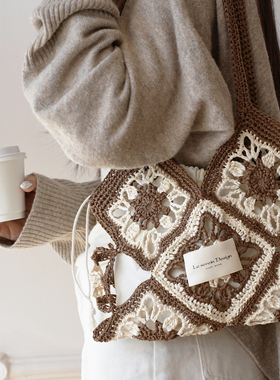 暮色｜枯叶包棉草线毛线手工diy材料包钩针编织包礼物钩织原创