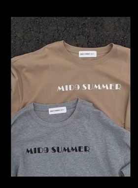 Mid9Summer  ss.4 夏灰色基础款宽松印花短袖t恤