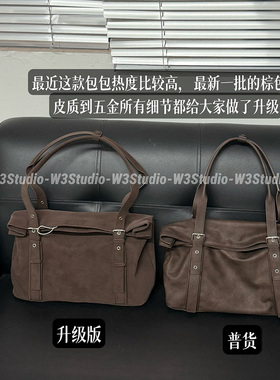 韩国小众stand棕色托特包velowbag大容量通勤单肩包女秋冬ins