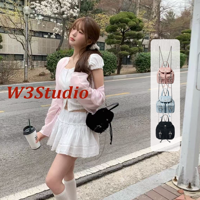 333Studio韩国小众Barnnet八奶丝绒迷你小背包甜美百搭两用斜挎包