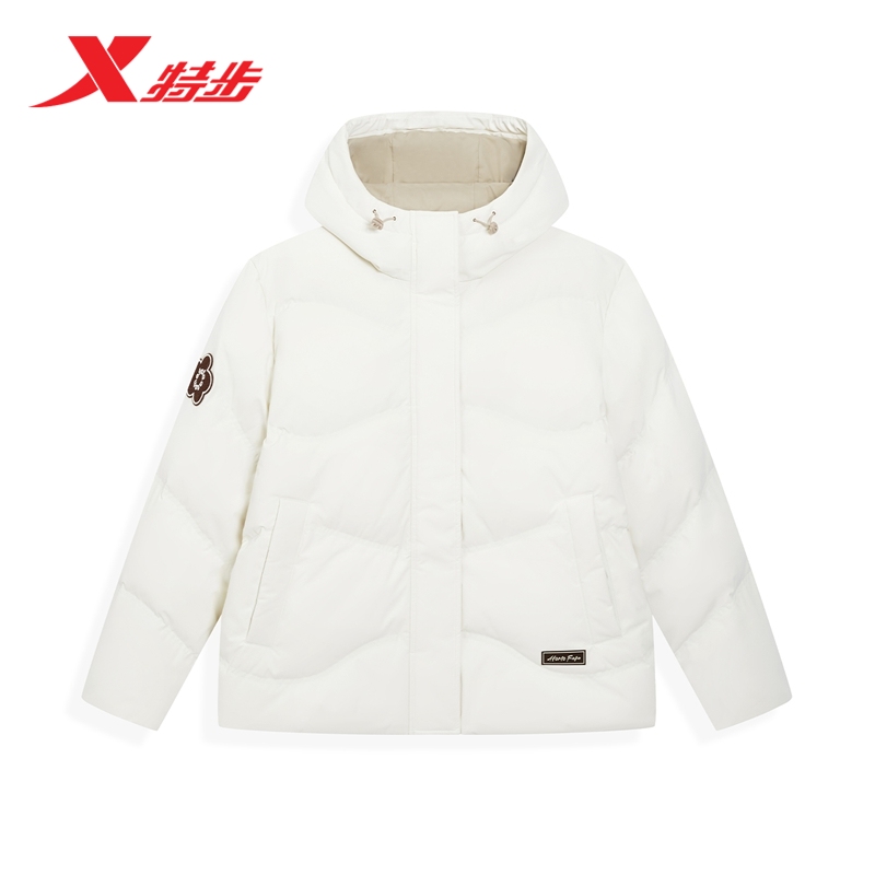 特步羽绒服女士2025年冬季新款运动上衣保暖风衣外套975428190381