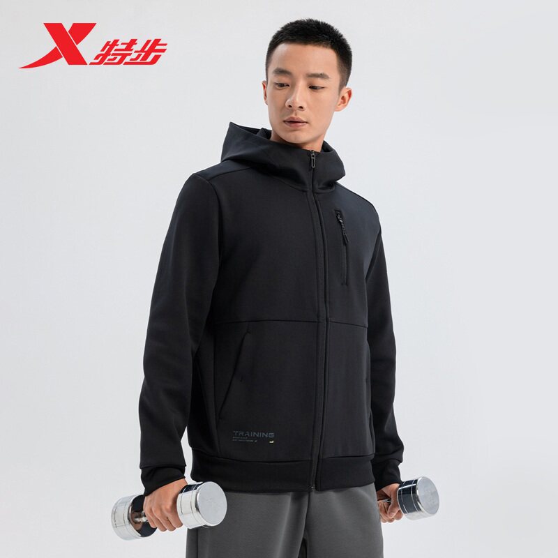 特步男款外套2026春季户外无缚轻行运动上衣针织夹克975129940129