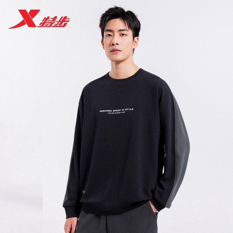 特步男款卫衣2025春季针织圆领套头衫宽松休闲长袖男976329920032,运动服/休闲服装,运动卫衣/套头衫,淘宝优惠券,粉丝福利购,淘宝优惠卷