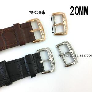 手表表扣配件 镶钻表扣20MM 水钻精钢表扣 玫瑰金 适用FM男女表
