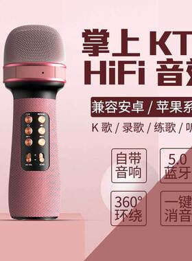 话筒音响一体麦克风全民k歌手机无线蓝牙户外唱歌儿童插卡小音箱