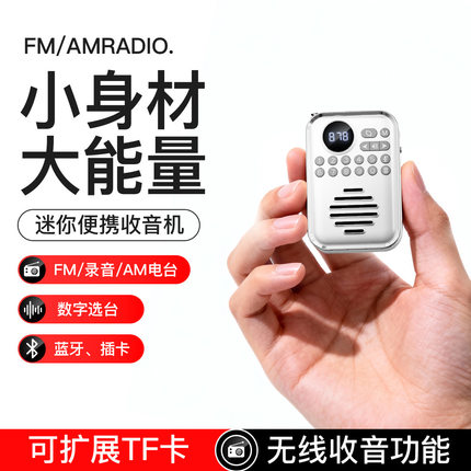 迷你便携收音机FM无线蓝牙音箱小身材大能量插卡TF播放器音响数字