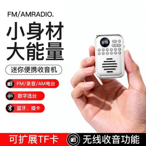 迷你便携收音机FM无线蓝牙音箱小身材大能量插卡TF播放器音响数字