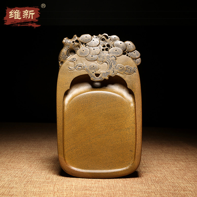 徽州歙砚纯手工雕刻名师柯崇砚台