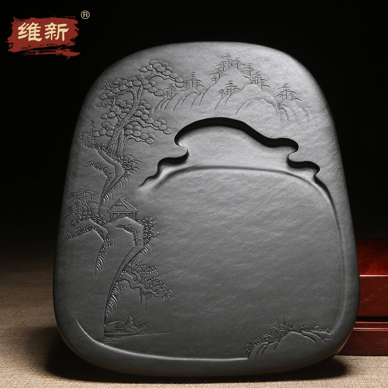 名师作品老坑砚台天然原石歙砚