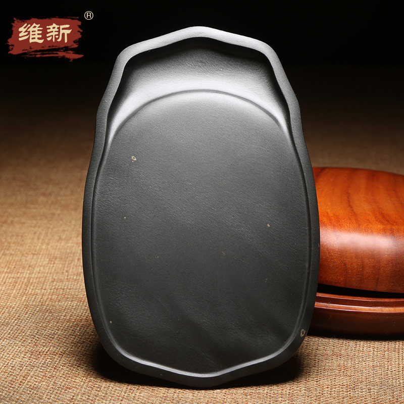 匠心非遗传人手工雕刻四大名砚之歙砚工艺美术名师作品老坑眉纹籽料原石砚台 高档文房四宝龙尾山/蝉形砚