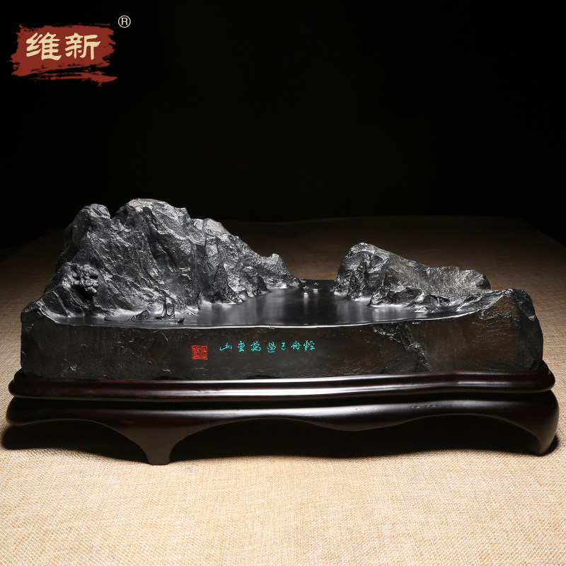 名师作品老坑砚台天然原石歙砚