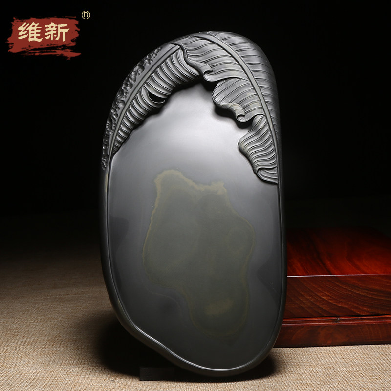 名师作品老坑砚台天然原石歙砚
