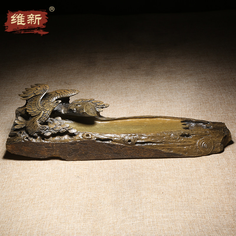 名师作品老坑砚台天然原石歙砚