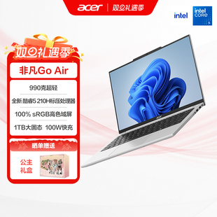 政府补贴 990g Acer Air 999g大学生超轻薄笔记本电脑学习网课设计商务办公便携 宏碁酷睿非凡Go