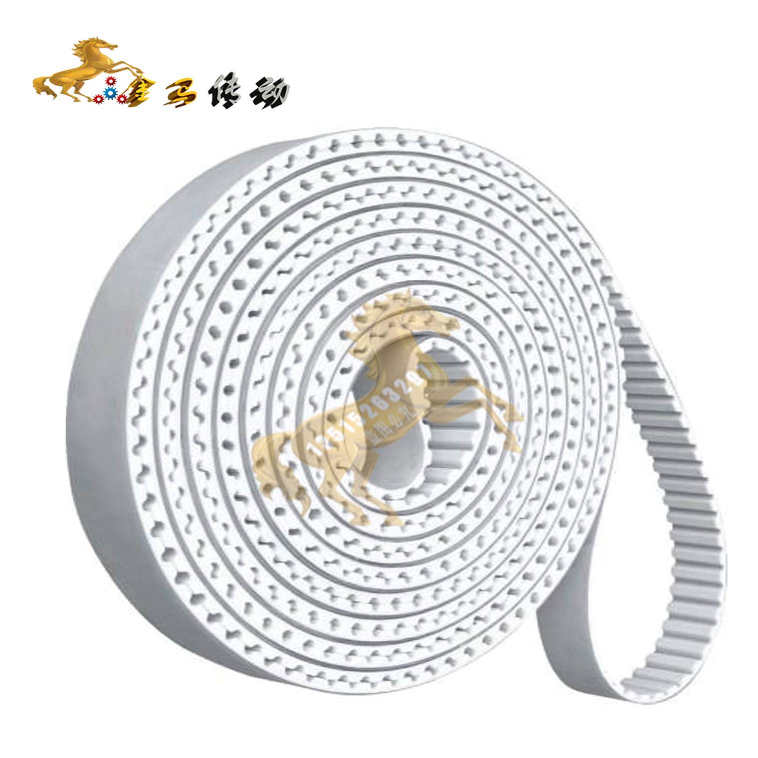 陶瓷对开机皮带同步皮带白色PU钢丝皮带齿形同步带20HTD5M-2700