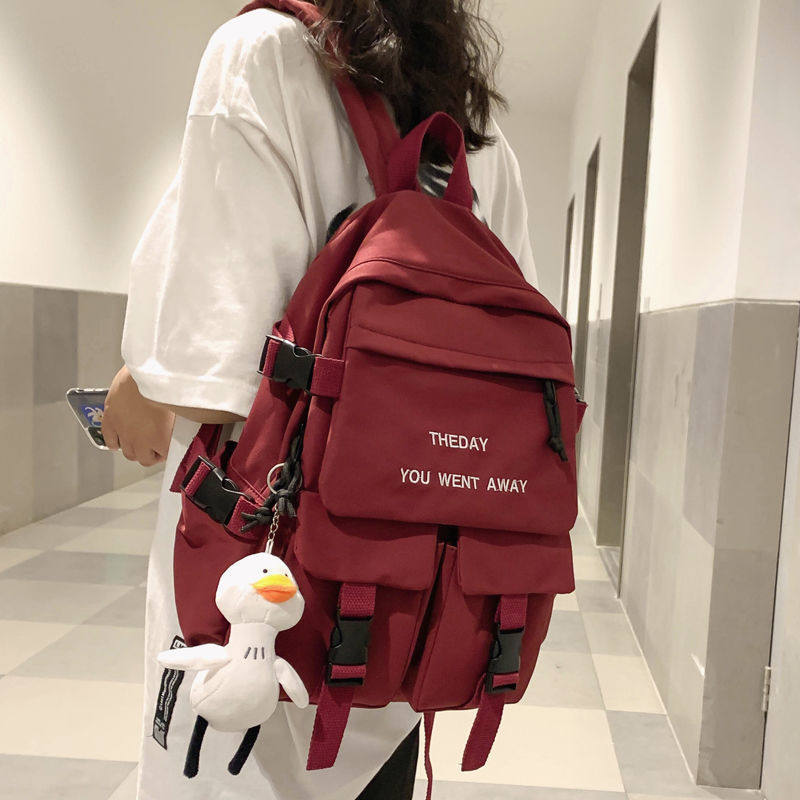 ins书包女2021新款韩版网双肩背包