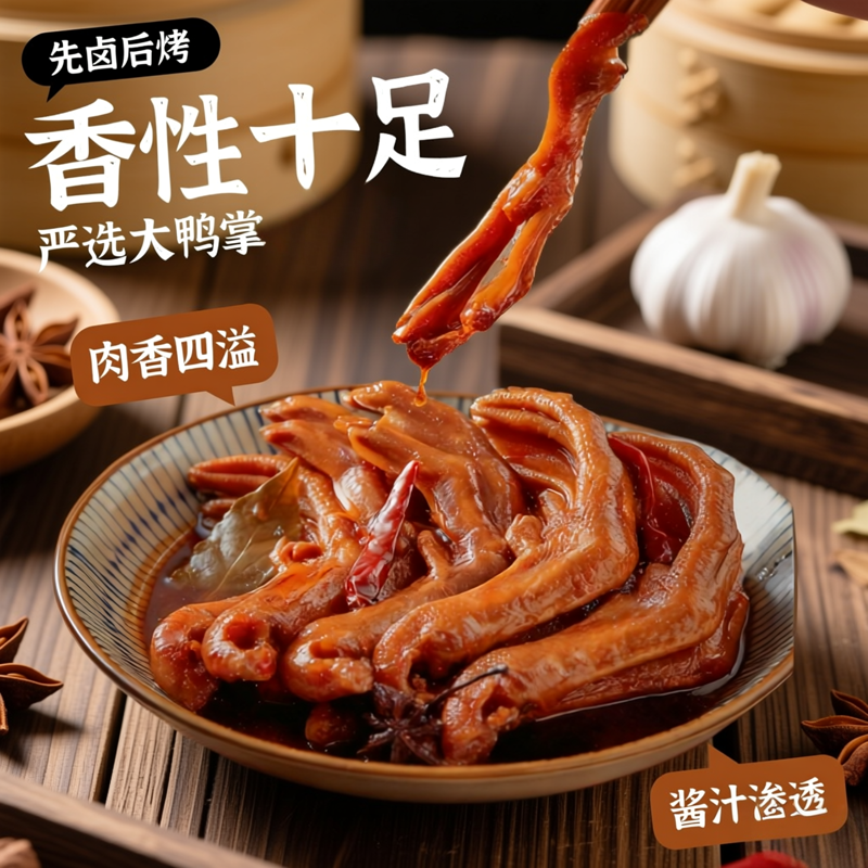 啃馋你鸭爪辣鸭掌卤味即食鸭掌独立包装夜宵解馋熟食卤味休闲零食