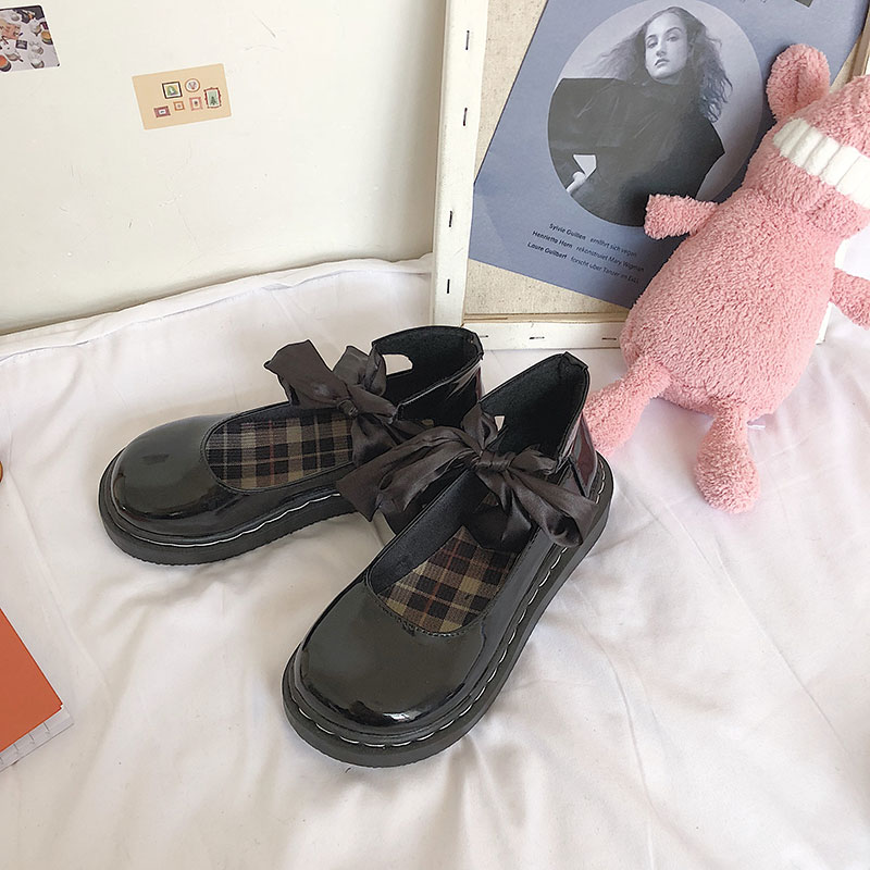 复古原宿ins小皮鞋女2021韩版百搭学生软妹蝴蝶结浅口大头娃娃鞋在类目 女鞋, 低帮鞋中 - 来自Buy2taobao.com提供专业的淘宝代购服务