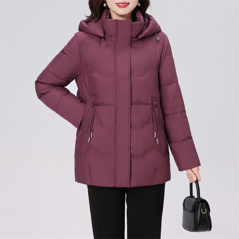 大码妈妈羽绒服女中长款冬装中老年人加厚大码中年女士外套