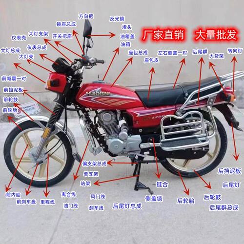 适用豪爵摩托车配件150-2A-2,125头罩导流罩灯油箱侧盖配件