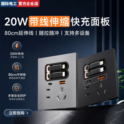 国际电工86型20W快充C口插座