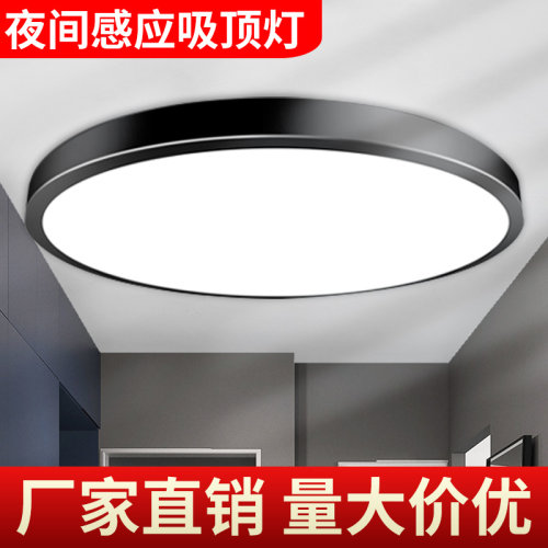人体声控感应吸顶灯led声光控过道卫生间楼梯过道自动车库入户门