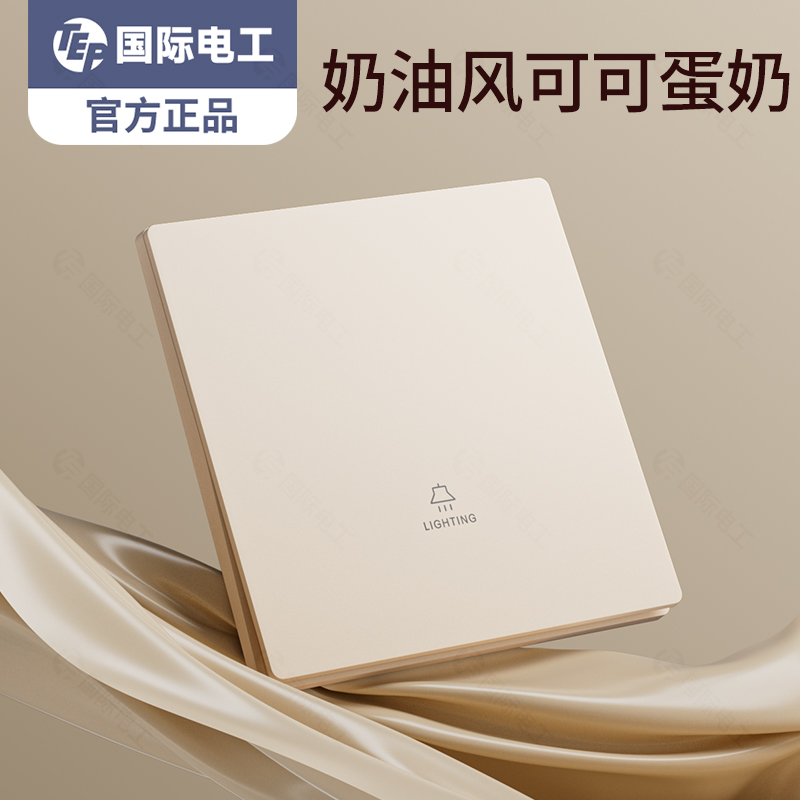 TEP国际电工220V奶油风开关插座