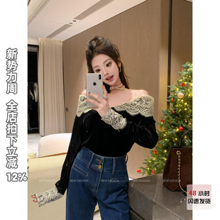 独特漂亮针织衫 利达 绒绒蕾丝 DADADA 女设计感小众高级感 NEW