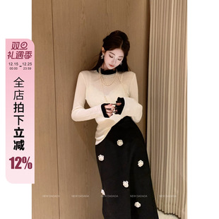 栗绒织雪 DADADA 简约高级百搭针织上衣JPM3593 NEW 利达