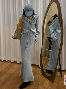 利达NEWDADAD鱼尾裙牛仔裙女2026春高腰A字裙包臀半身裙TDK1720