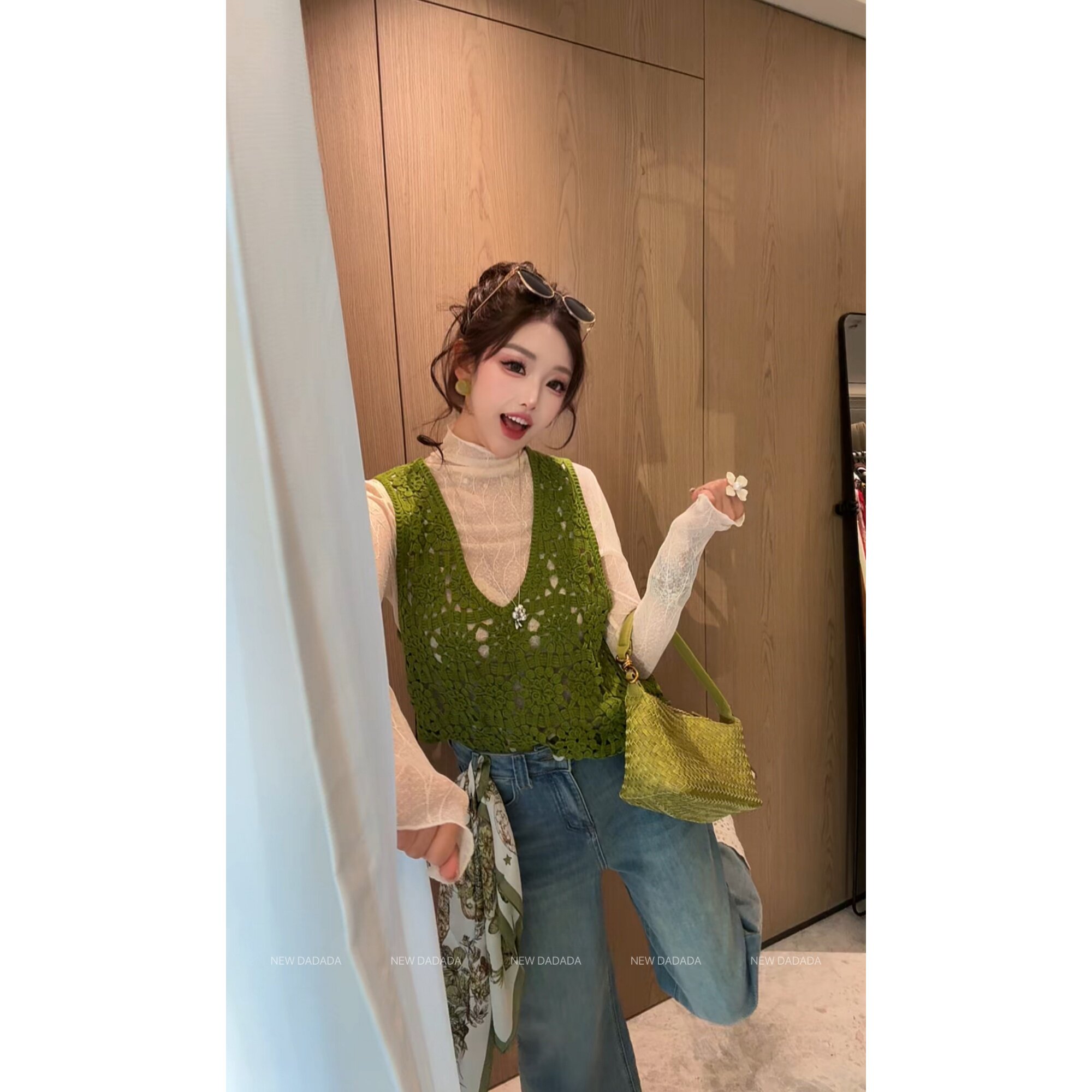 利达 NEWDADADA【花漫时光】针织马甲背心女高级感可外穿内搭上衣