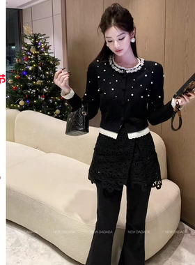 利达 NEW DADADA【星芒银边粗花呢】时尚休闲修身针织毛衣CPM3571