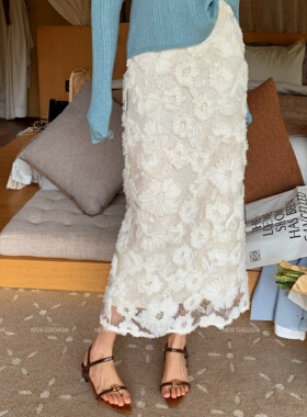利达 NEW DADADA【蕾丝珠花裙】时尚休闲百搭半身裙CEZ4804