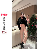 百搭休闲皮裤 利达 子CDM4113 樱花粉皮裤 气质时尚 NEW DADADA