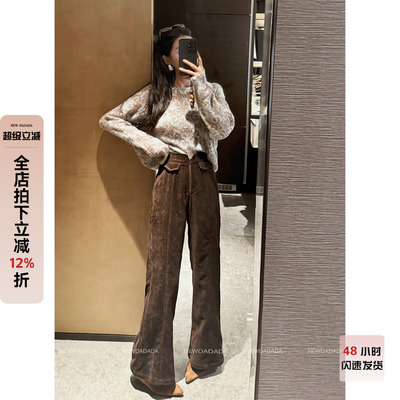 直筒款休闲裤女冬季新款时尚潮流