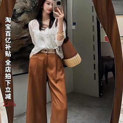 利达NEW DADADA莱赛尔拼接设计感九分裤2026春季时尚休闲裤子女