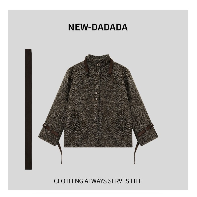 利达NEWDADA山本风蝙蝠袖毛呢外套女2024秋冬收腰羊毛大衣TBC1693,女装/女士精品,短外套,淘宝优惠券,粉丝福利购,淘宝优惠卷