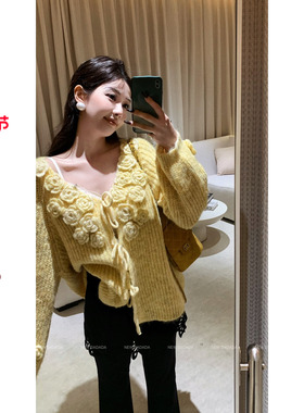 利达 NEW DADADA【黄油玫瑰】时尚休闲百搭针织开衫上衣XPM3705