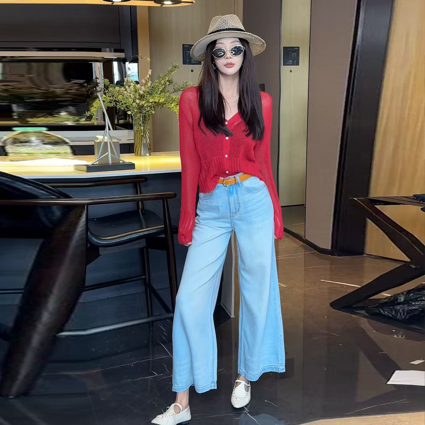 利达 NEW DADADA【甜氧心动】时尚潮流百搭牛仔裤SDK2433